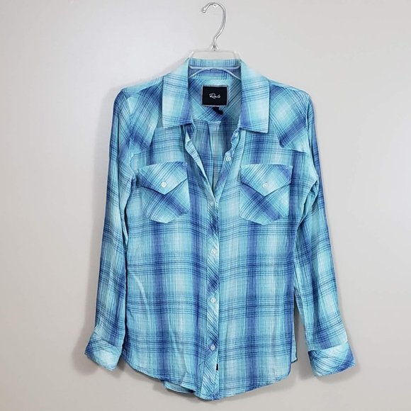 Sold Rails Gauzy Plaid Top - Picture 1 of 6